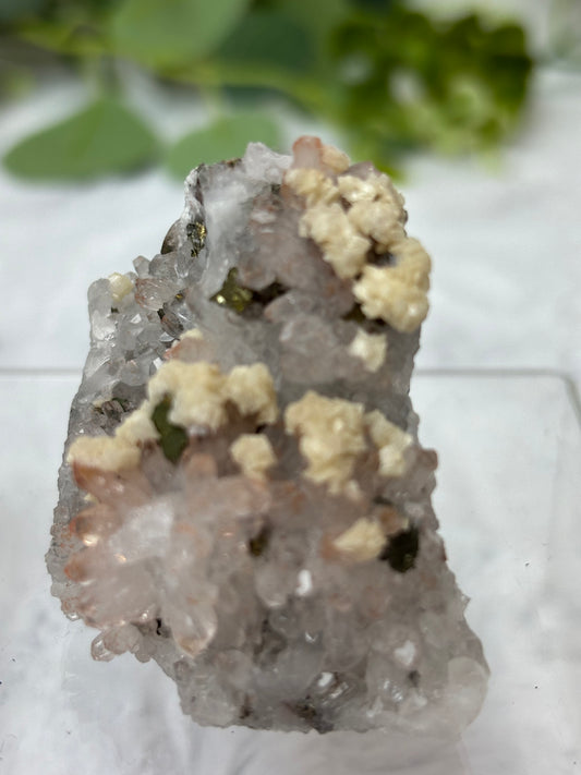 Red Quartz With Dolomite & Chalcopyrite Raw (not done)
