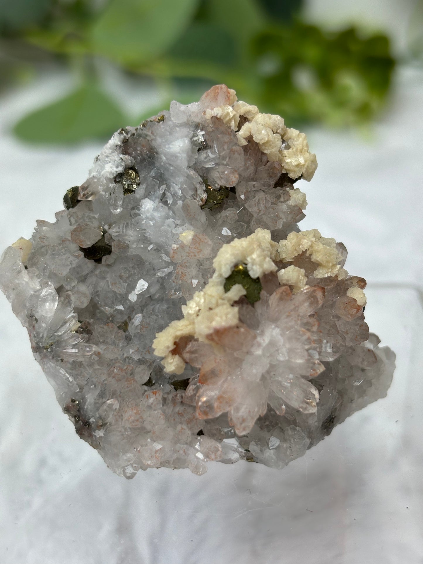 Red Quartz With Dolomite & Chalcopyrite Raw (not done)